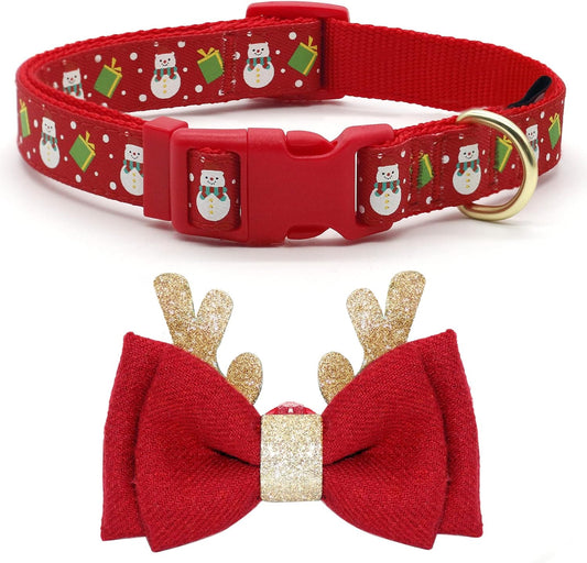 Collar para Perros Medianos con Diseño de Muñeco de Nieve