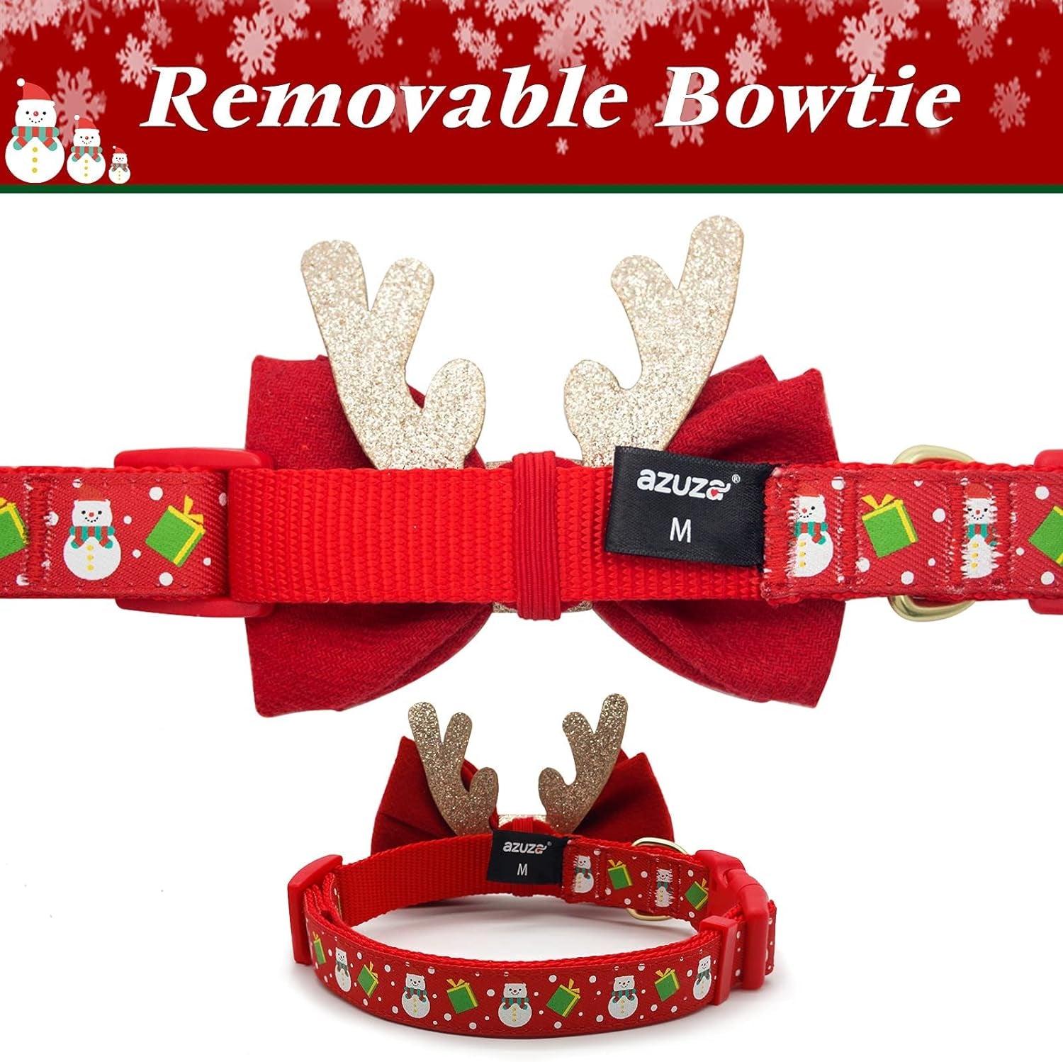 Collar para Perros Medianos con Diseño de Muñeco de Nieve